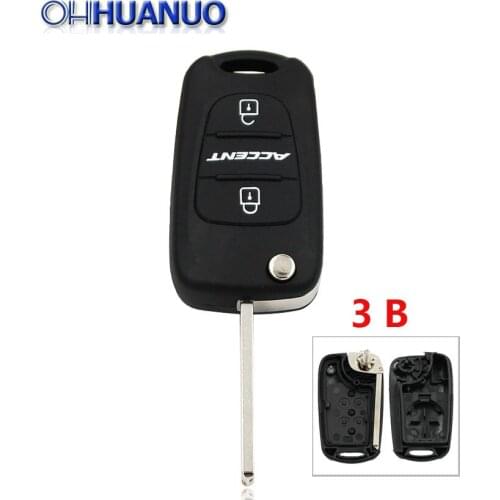 Folding Flip Remote Key Case Fob 3 Button for Hyundai Accent Remote Key Shell
