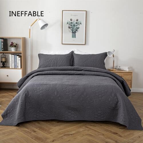 100% cotton Quilted white,gray,pink Bedspread Bed Cover Bed Sheet size 230x250cm blanket Pillowcases 3pcs 3pcs