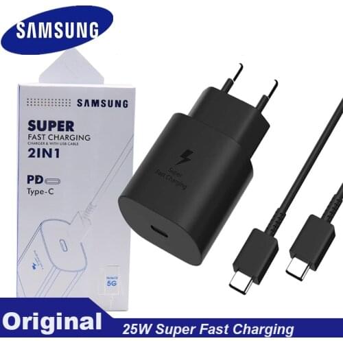 For Samsung S21 Note 20 10 A70 Super Fast Charger Cargador 25W EU Power Adapter For Galaxy Note20 S20 A90 A80 S10 5G TypeC Cable