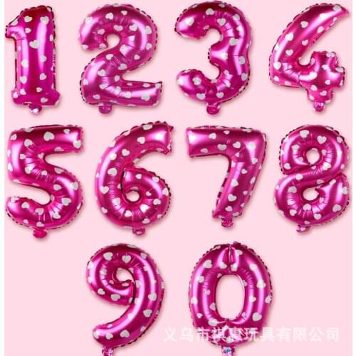 Number Foil Balloon Rose Gold Silver Blue Discolor Digital Globos Birthday Party Decoration Baby Shower Supplies