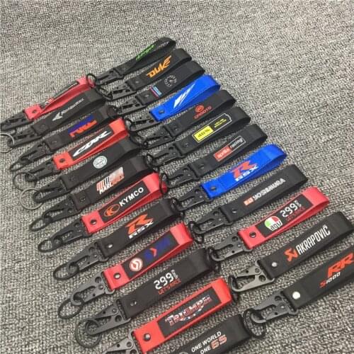 Embroidery Key Holder Chain Collection Keychain For BMW Yamaha Kawasaki Ducati Honda Suzuki Motorcycle Embroidered Keyring