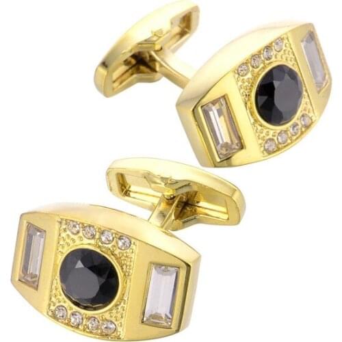 High-end Mens Cufflinks Business Banquet Birthday Party Daily Clothing Accessories Gifts Black Crystal French Shirts Cuff Links