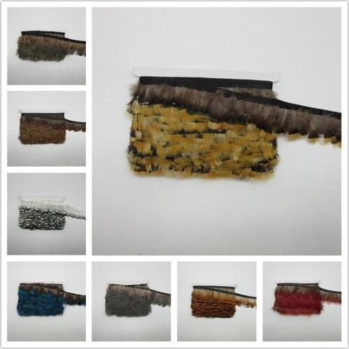 YOYUE 5 Yard/lot Natural Pheasant Feather Trims Width 4-6cm Rooster Feather Ribbon For Diy Crafts Clothing Sewing Decoration