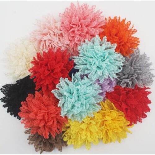 4" Cute Baby Girl Lace Fabric Flower Hair Clips Kids Flower Hairpins Children Headwear Photo Props Hair Accessories