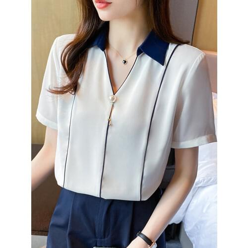 Autumn Women V-Neck Print Chiffon Blouse Shirt Women Tops Long Sleeve Blouse Women Blusas Mujer De Moda 2021 Blouses Femme F165