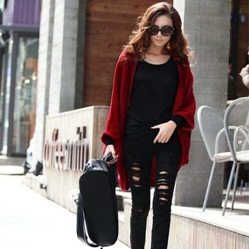 2016 New Fashion Spring Autumn Long Cardigan Women Sweater Casual Long Sleeve Black Women Loose Sweaters Coat vestidos Cardigans