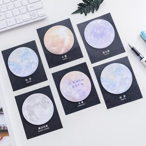 1PCS New Creative Round Planet Series Memo Pad Paper Post Notes Sticky Notes Notepad Stationery Papeleria Office School Supplies