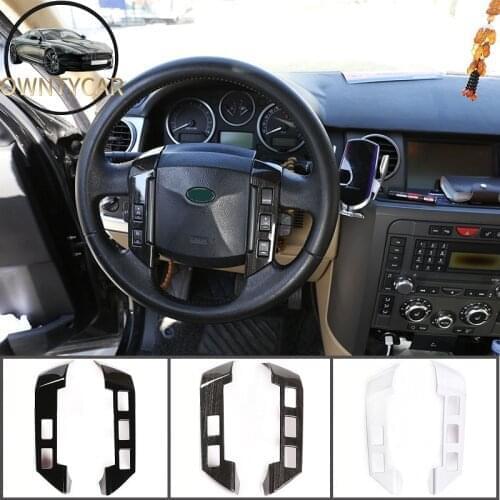 2PCS Car Steering Wheel Panel Decorative Frame Tirm For Land Rover Discovery 3 LR3 2004-2009 Car Interior Accessories