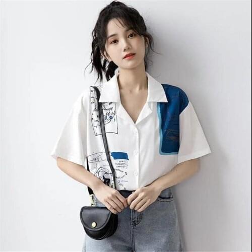 2021 Fashion Blouse Shirt For Girl Funny Hip Hop Oversize Shirt Women Harajuku Punk Summer Tops Tee Hip Hop Korean Clothes Shirt