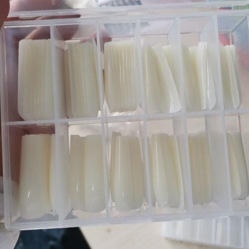 2021 New !False Nails 120pcs(12size*10pc) Full Cover Coffiin Square Nail False Tips Traceless Fake Fingernails