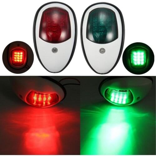 4 Pieces Boat Red Green LED Navigation Lights Maritime Port Starboard Lights