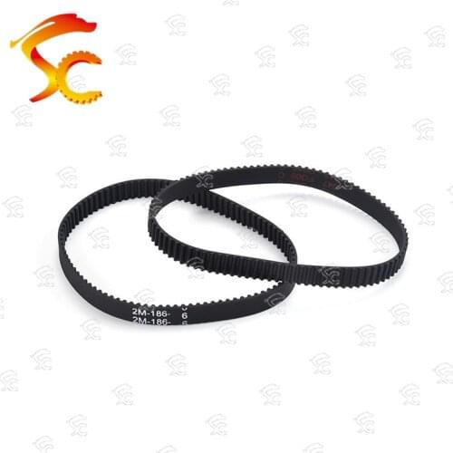 5pcs GT2 186 closed loop rubber 2GT timing belt Teeth 93 Length 186mm width 6mm for 3D printer