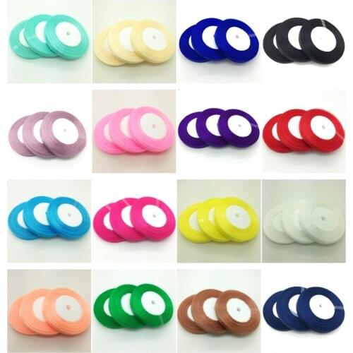 50Yards/roll 3/8" 10mm Organza Ribbon Bow Hair Wedding Christmas Decoration Lace Crafts Pick Color
