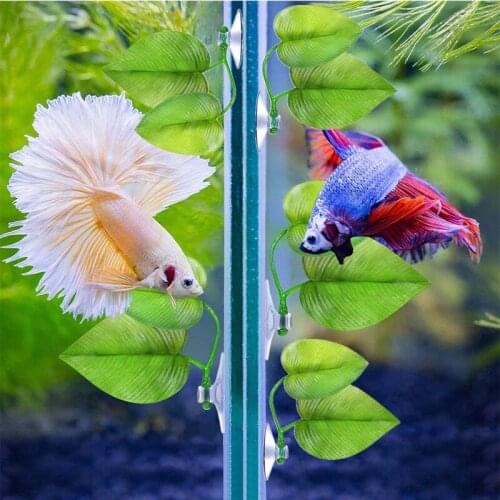 Aquarium Landscape Leaf Betta Fish Rest Spawning Ornamental Plant Pet Decoration Landscaping Simulation Leaves Hammock