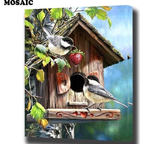 Diy Diamond Painting Cross Stitch 5D Full Diamond Embroidery birds house Pattern Diamond Mosaic Needlework home decor