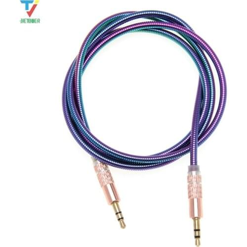 Gradient Color Aux Cable 3.5mm Jack Audio Cable Male To Male Aux Cord for IphoneX Samsung S9 for Cpeaker Free Shipping 200pcs