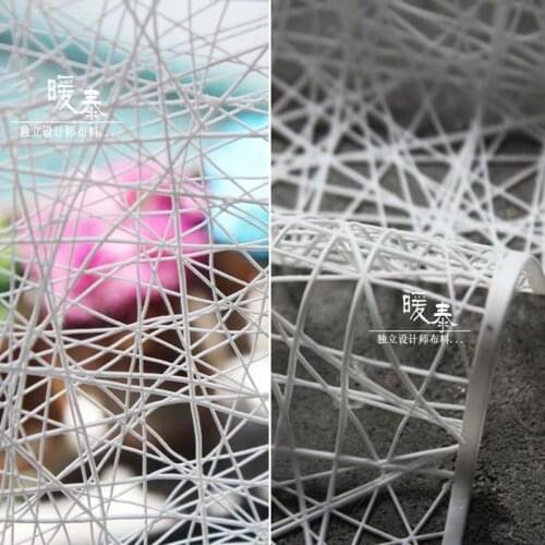 Birds Nest Hollow-out Mesh PU Fabric White Three-dimensional Space DIY Pattern Patches Art Crafts Decor Designer Fabric 47*42cm