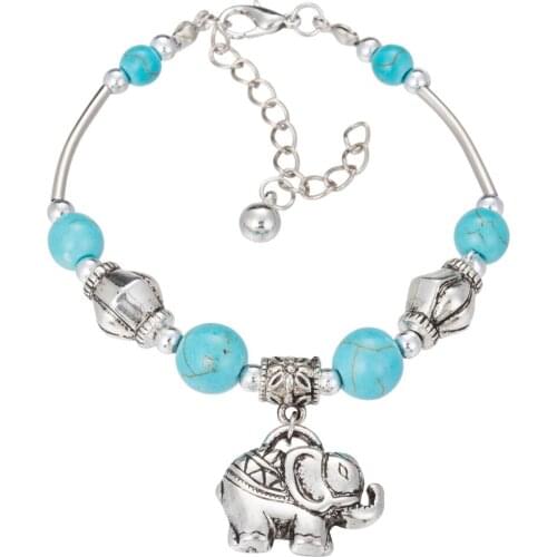 Hot sale Natural Stones Beads Bracelets ,Elephant Pendant Handmade Accessories Fashion Jewelry Bracelet Bangles