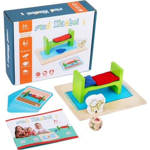 Kitten Logic Game Montessori Childrens Educational Matching Toys Early Education Training Board Castle Puzzle Wood Kids Toys