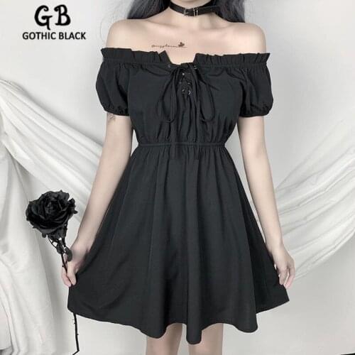 Короткие платья для женщин Gothic Black China At AliExpress