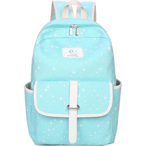 Students Canvas Starlight Printing Backpack Teenager Girls Shoulder Bags Travel Bagpack Korea Preppy Style High School Book bags