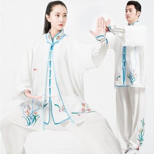 Chinese Clothing Store Wushu Clothing 2019 Spring Summer Han Fu 3 Pieces Set Tang Suit Kung Fu Outfit Tai Chi Clothing TA1500