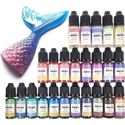 24 Colors Mermaid UV Resin Dye Pigment Quick Dry Resin Glue for DIY Jewelry Making Crafts Accessories Drop shipping