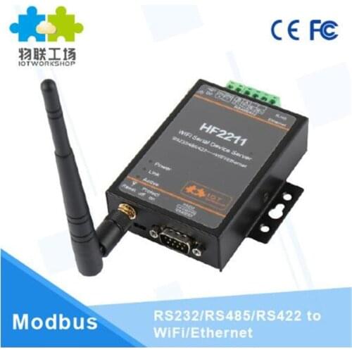 2211 Industrial Modbus Serial RS232 RS485 RS422 to WiFi Ethernet Converter Device TCP IP Telnet Modbus 4M Flash