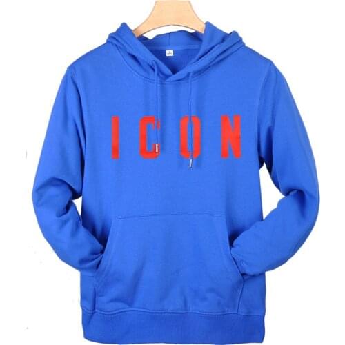 Fashion ICON letters printing warm thick sweatshirt pullover hoodie cotton Hoodies for men women