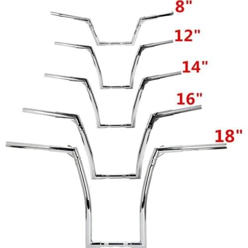 Motorcycle 8" 12" 14" 16" 18" Rise 1-1/4" 1.25" Fat Chrome Ape Hanger Handlebar For Harley Sportster XL 883 XL1200 48 FLST FXST