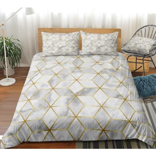 Marble Bedding Set Geometric Bed Linen Marble Texture Duvet Cover Set Marble Beds Set Modern Home Textile Microfiber Bedclothes