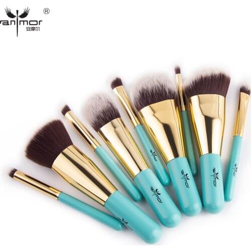 Anmor 9Pcs Makeup Brushes Set Travel Portable Make up Brush Concealer Eyebrow Eyeshadow Foundation Brush Cosmetics Kit Tools