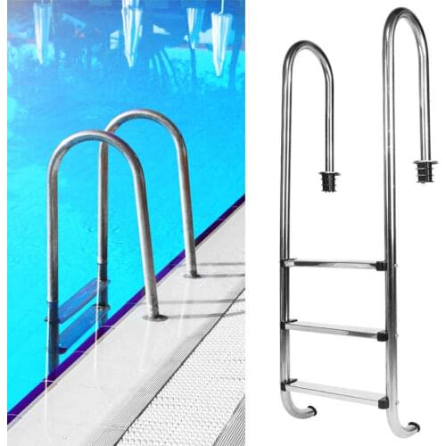 Stainless Steel Non-Slip Swimming Pool Safety 3-Step Ladder Pools Hot Tubs Pool Supplies