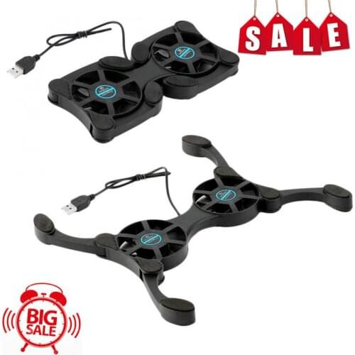 Laptop Cooler Pad Stand Base Cooling Foldable Dual Fan USB Portable Convenient Notebook Cooler Notebook Computer Accessories