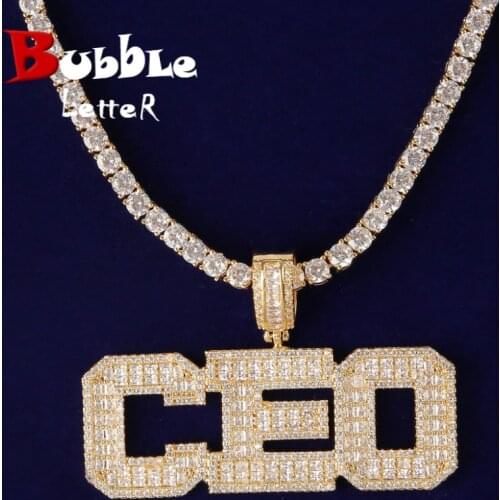 Custom Name Baguette Pendant Men Hip Hop Rock Street Jewelry