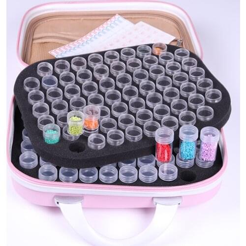 PDMDOG 132 Bottles Diamond Painting Storage Box Embroidery Accessories Bag Bead Container Rhinestones Tools Set sticker