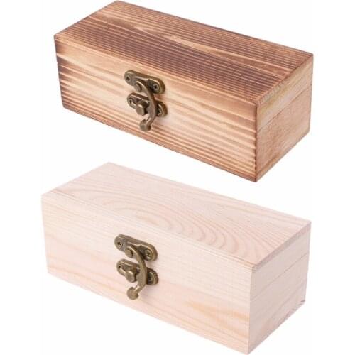Rectangle Wooden Hinged Box Jewellery Storage Case Crfats Sundries Organizer Wedding Table Gift Box 2 Colors