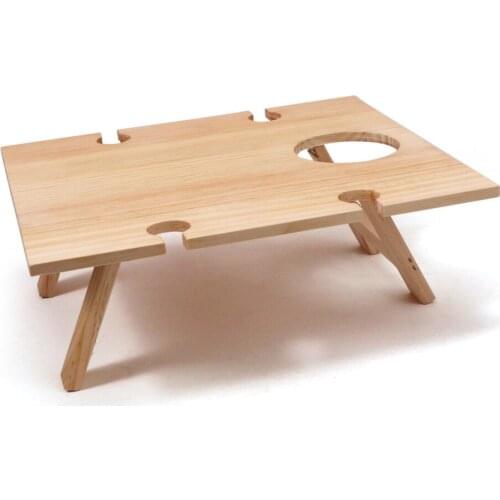 Rectangular Wooden Outdoor Portable Folding Wine Table Wine Lovers Picnic Tables Suitable for Outdoor Beach Camping