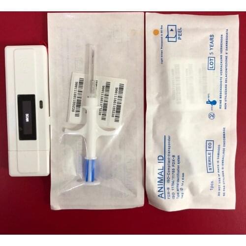 Animal Id Microchip Reader Pet scanner with 2 pcs RFID injector 1.4*8mm