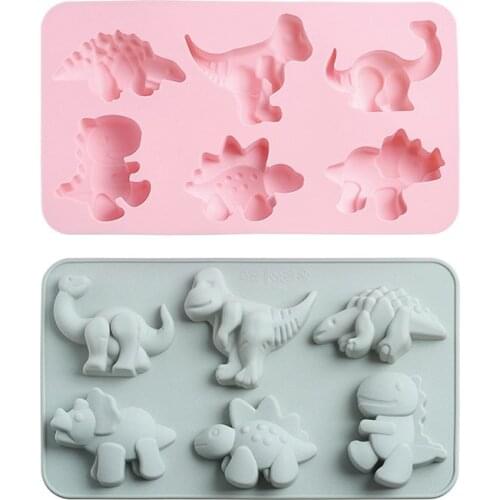 6 Cells Dinosaur Silicone Molds Safe Material Useful Diy Biscuit Pastry Cake Mould Kitchen Baking Tools