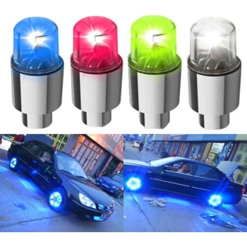2PCS LED Wheel Lights Waterproof Tyre Valve Dust Spoke Flash Lights for Car Bike