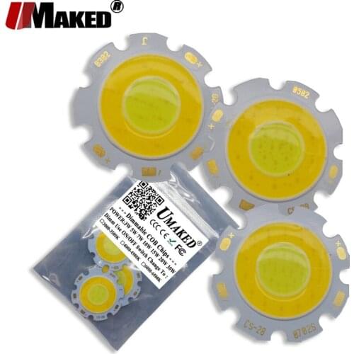 5pc LED COB Dia28/20Three Color Mix 3W 5W 7W 9W Integrated SMD COB diodes light beads for LED Bulb spotlight Ceiling light chips