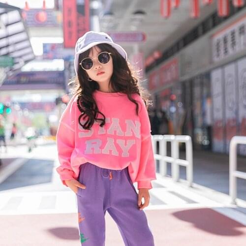 Girls' Sweatshirts Babys Kids Outwear 2021 Elegant Spring Autumn Top Teenagers Pullover Formal Sport Cotton Childrens Clothing