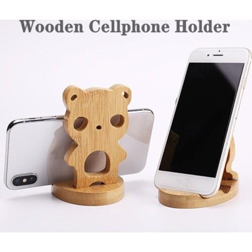 Universal Unique Wooden animal Style Cellphone Holder Stand Bracket For Smart Phones Portable Lazy Holder Phone Stand Tablets