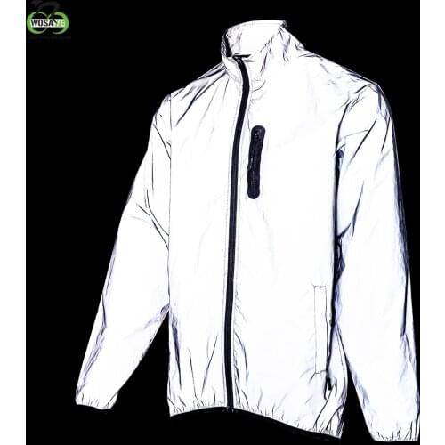 Cycling Sports Autumn Full Reflective Jacket Night Running Windproof Rainproof Warm Breathable Windbreaker Bike Jacket