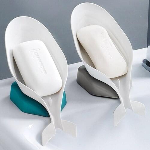 Dolphin Shape Soap Box Bathroom Soap Holder Dish Storage Plate Tray Self Draining Sponge Dish Storage Bathroom Kitchen Supplies