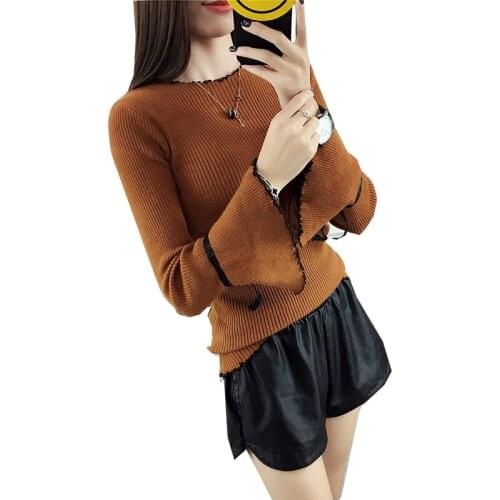 2019 Sweater Women New Solid Color Round Neck Slim Autumn And Winter long-sleeved Women Sweaters And Pullovers Vestidos LXJ417