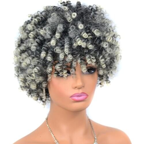 ZM Short Synthetic Wigs For Women 6 Color #1b #27 #30 #33 #613 Heat Resistant Kinky Loose Curly Wig With Free Gift Fast Shipping