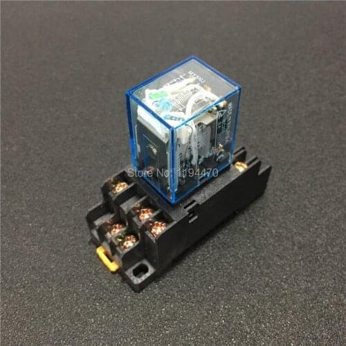 1set MY3NJ HH53P DC 12V 24V 110V 220V AC Coil Power Relay General Purpose Mini Relays 11 Pins 5A with PYF11A Socket Base