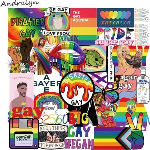 10/50Pcs/pack Gay Vinyl Waterproof Stickers For Laptop Luggage Gift Car Helmet DIY Phone Motocycle Guitar Stationery For Adult